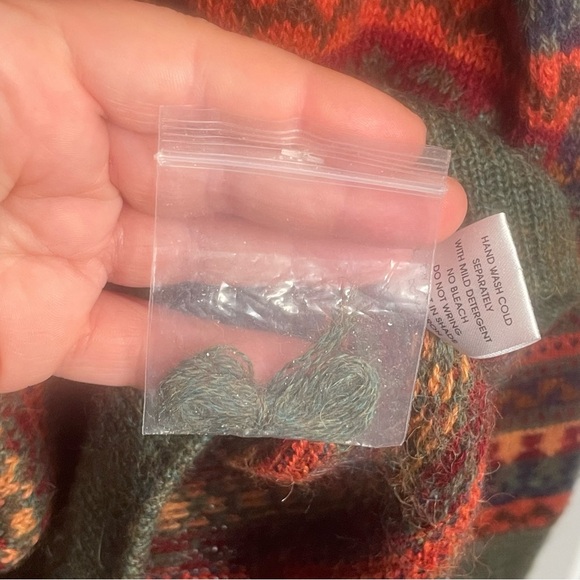 Novica Mountain Sunset Fair Isle Alpaca Art Knit Peru Pullover Sweater Nordic XL - Picture 15 of 15